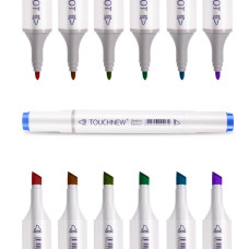 TOUCHNEW T6 Sketch Marker 168 Full Color Set Dual Tips for Kids Artists Drawing Highlighter