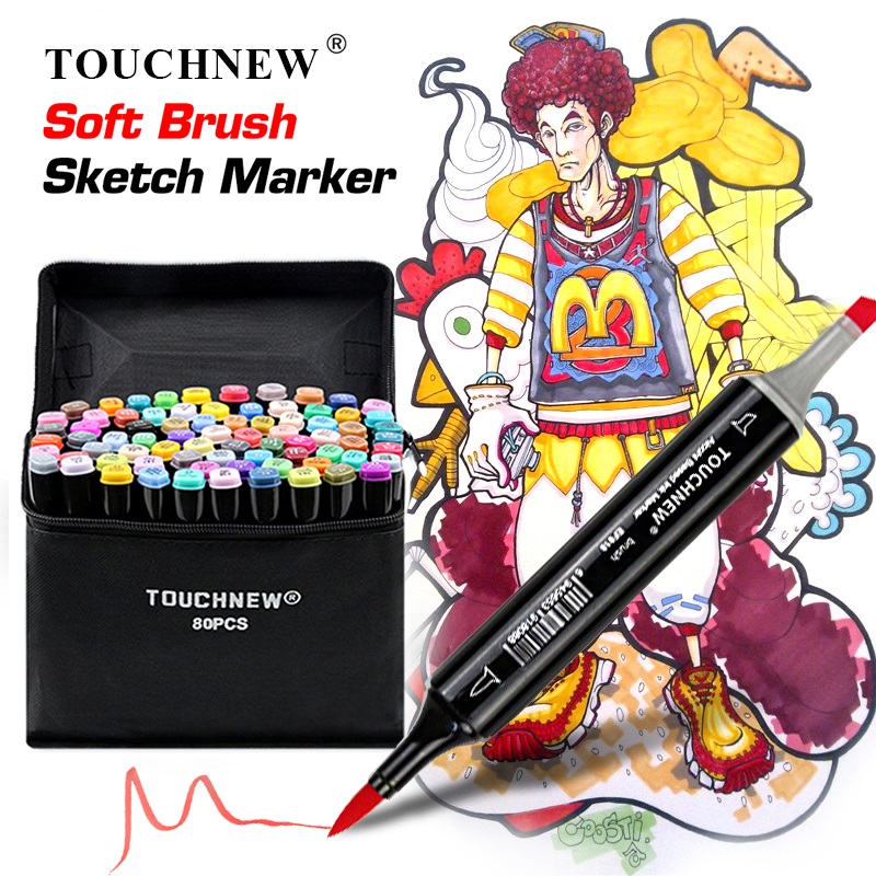 Alcohol markers touch set with 80 packs etui