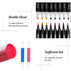 TOUCHNEW Soft Brush Markers 40 Color Standard Set Dual Tips Alcohol Based