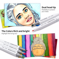 TOUCHNEW T7 Skin Tone Marker 24 Color Set for Portrait Illustration Drawing